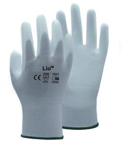 Lio 11301 13G white nylon liner with white PU coating