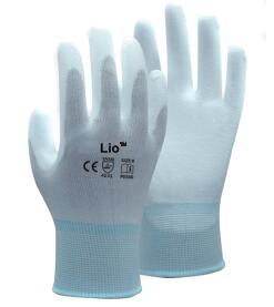 Lio 11501 15G white nylon liner with white PU coating