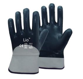 Lio 21320 Cotton jersey liner with ¾ blue nitrile coating